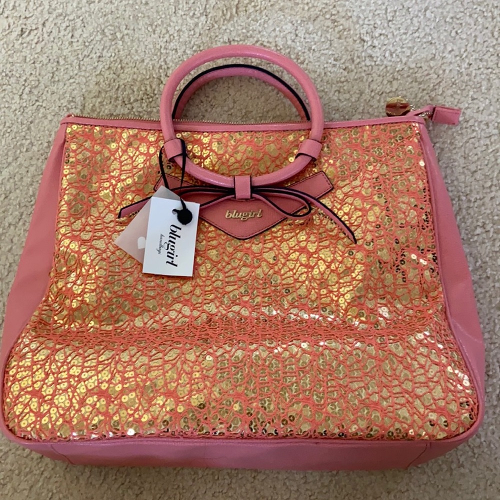 NEW !!BLUGIRL Peach &  Gold Purse